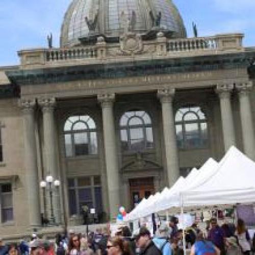 Government Building in background